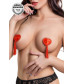 Пэстисы Erolanta Lingerie Collection в форме сердец с кисточками тканевые красные 790073