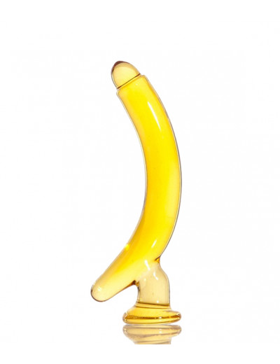 Фаллоимитатор стеклянный желтый банан 16,5 912123
