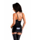 Эротическое платье с чокером Glossy Ivy из материала Wetlook черное S 955029-S