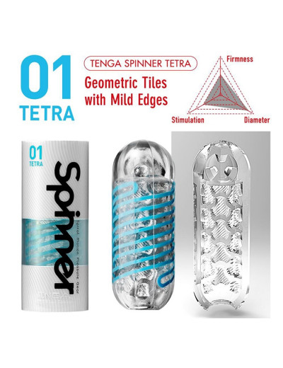 Мастурбатор Tenga Spinner Tetra голубой SPN-001