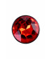 Анальная втулка с утолщением и кристаллом красный 10 см 690125