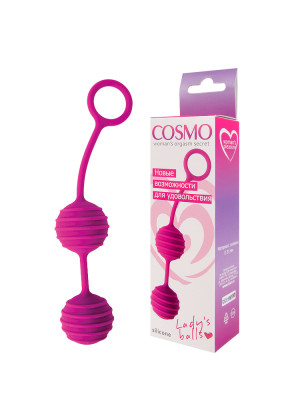 Вагинальные шарики Cosmo розовые 17 см CSM-23033-16