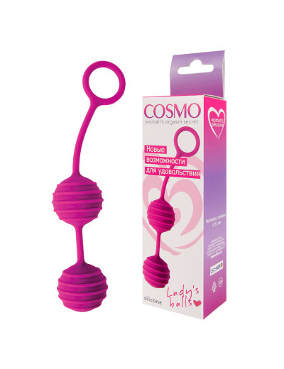 Вагинальные шарики Cosmo розовые 17 см CSM-23033-16