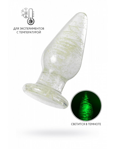 Анальная втулка Sexus Glass светящаяся в темноте стекло 9,8 см 912309