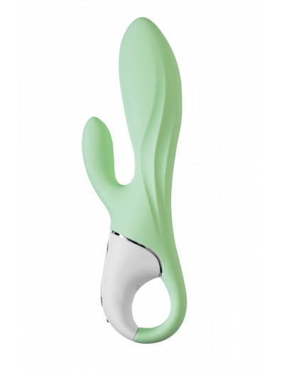 Нереалистичный вибратор Satisfyer Air Pump Bunny зеленый 15 см J2018-257
