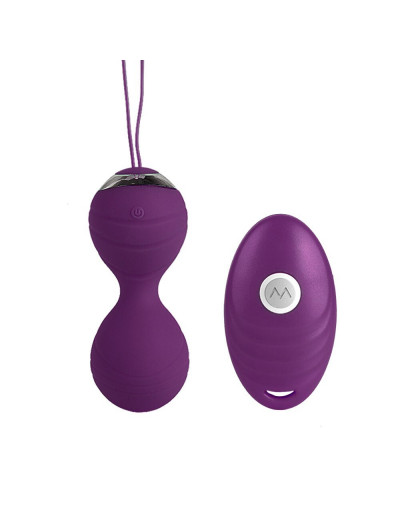 Вагинальные шарики с вибрацией и пультом Delia фиолетовый Д58