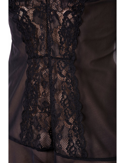 Комбинация Erolanta Lingerie Collection с открытой грудью черная 46-48 740011(46-48)