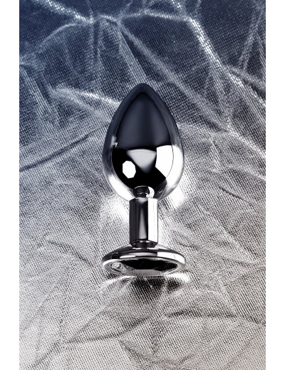 Анальная втулка с кристаллом Medium черный 8 см 717011-5