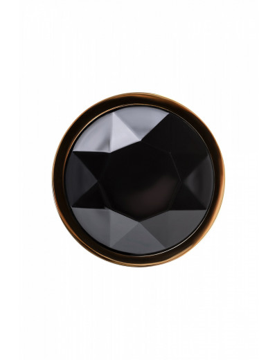 Анальная втулка с кристаллом Small Gold черный 7 см 690122