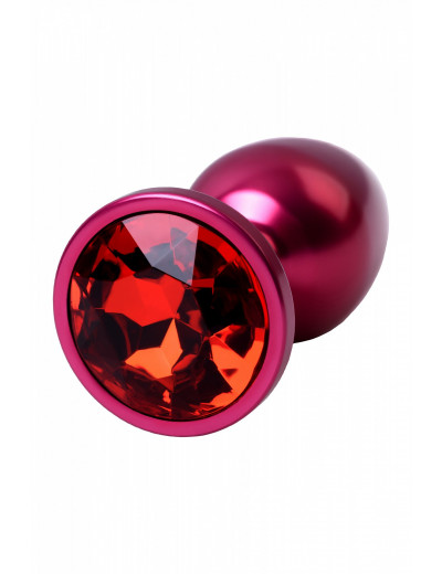 Анальная втулка красная с красным кристаллом Small 7,2 см 717007-99