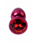 Анальная втулка красная с красным кристаллом Small 7,2 см 717007-99