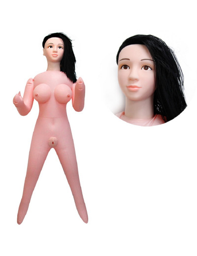 Кукла надувная с вибрацией и реалистичной головой Изабелла два отверстия 160 см EE-10246