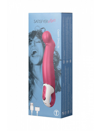 Вибратор Satisfyer Vibes Petting Hippo силикон розовый 22,9 см EE73-874-1017