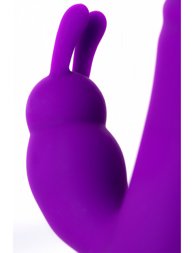 Вибратор c клиторальным стимулятором и с пульсирующими шариками фиолетовый 21,5 см 783001