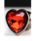 Анальная втулка с кристаллом сердце Medium красный 8 см Д713102