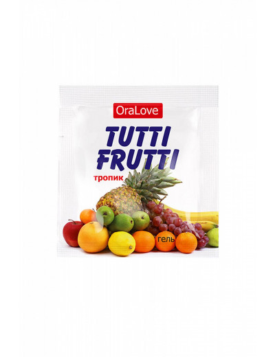 Съедобная гель-смазка Tutti-Frutti со вкусом экзотических фруктов 4 г  30006t