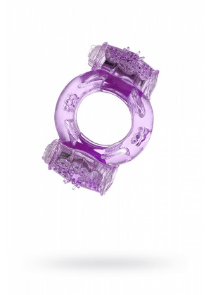 Кольцо эрекционное с двойной вибрацией фиолетовое 818033-4