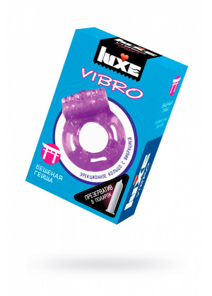 Виброкольцо Бешеная гейша + презерватив Luxe Vibro 1 шт 715