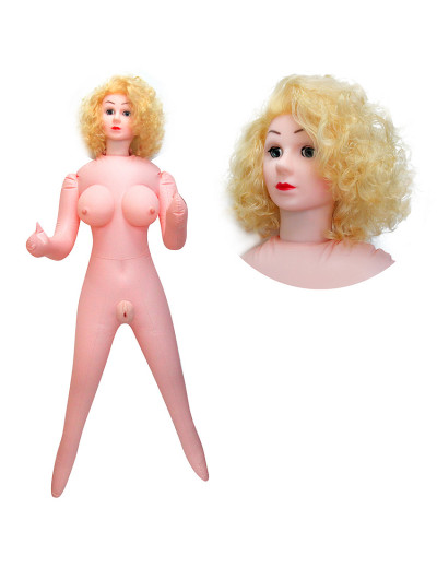 Кукла надувная с вибрацией и реалистичной головой Вероника два отверстия 150 см EE-10252