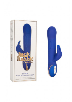 Вибромассажер кролик Jack Rabbit Signature Rotating Beaded синий 22 см SE-0609-40-3