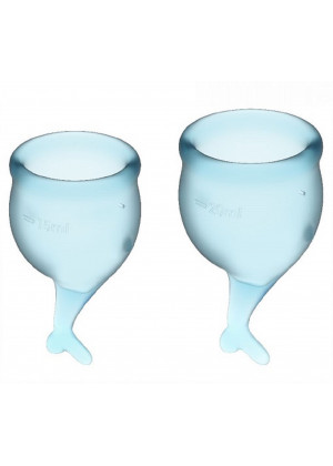 Набор менструальных чаш Satisfyer Feel secure Menstrual Cup голубой 2 шт J1766-3