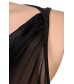 Платье с открытой спиной wetlook черное OS 840019