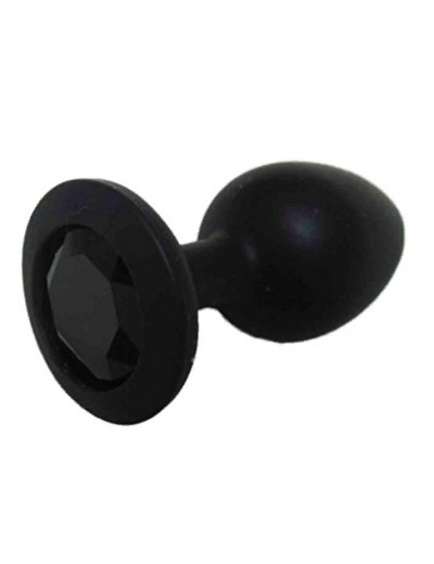 Анальная втулка черная с кристаллом Small черный 7 см Д70500-01