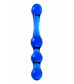 Двусторонний фаллоимитатор Sexus Glass стекло синий 20,5 см 912151
