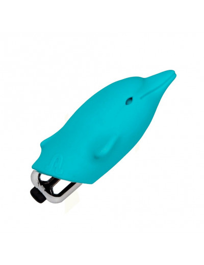 Минивибратор пуля Дельфин голубой 7,5 см  Д254-2