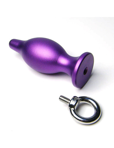 Анальная втулка с кольцом фиолетовая 10,5 см Д712036