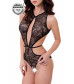 Эротическое боди Erolanta Lingerie Collection из кружевного полотна черное 46-48 740021(46-48)